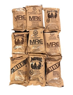 MRE 9 Meals Mixed Entrees Survival Camping Emergency Food 2021 Inspection Date