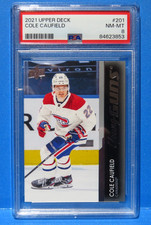 2021-22 Upper Deck ROOKIE Card #201, COLE CAUFIELD, Montreal Canadiens, PSA 8. rookie card picture