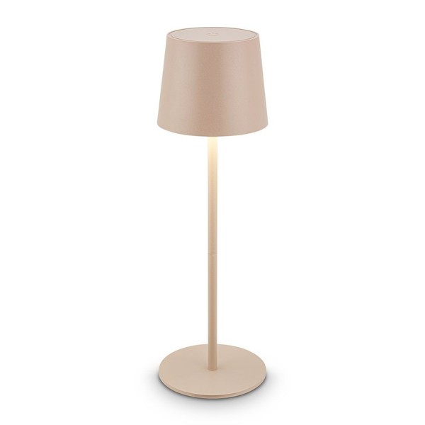 Akku Tischlampe Led Kabellos Lampe IP44 Dimmbar 33Cm Outdoor Tischleuchte Beige-image