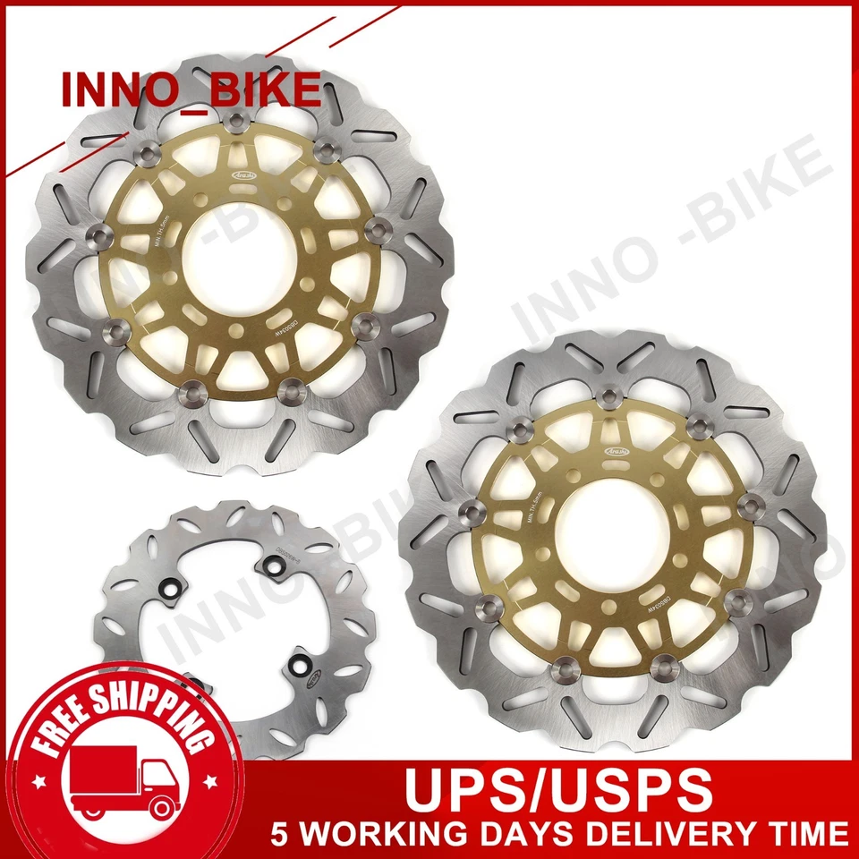 Передние задние тормозные диски диски диски для Kawasaki Ninja ZX6R 2005-2016 ZX10R 2004-2007 - Изображение 2 из 2