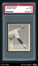 1948 Bowman #12 Johnny Sain Braves RC PSA 6 - EX/MT