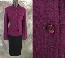 BEAUTIFUL St John jacket purple knit suit blazer size 8