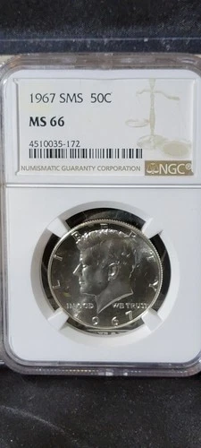 1967 SMS NGC MS66 Kennedy Half Dollar 50C Special Mint Set Uncirculate