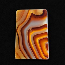 Natural Agate Slice Banded Stone Slab Plaque Eastern Art 44g