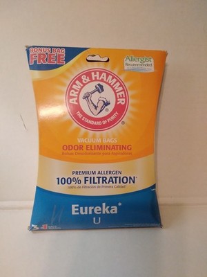 Arm & Hammer Odor Eliminating Vacuum Bags For Eureka U 4 Bags 