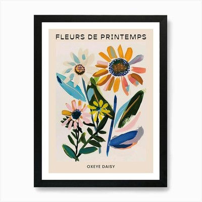 Spring Floral French Poster  Oxeye  Framed Wall Art Poster Canvas Print Picture