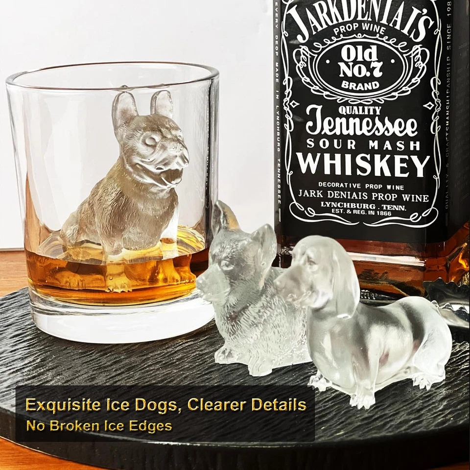 3D French Bulldog Ice Cube Molds, Fun Animal Shape Large Dog Ice Cube Tray for W - Image 2 of 4
