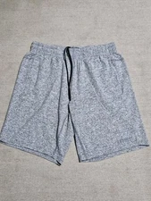 NOBULL Men's Performance Workout Shorts Gray Zip Elastic Waist Gym Dri Fit Large