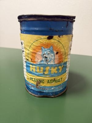 #ad #ad Vintage Husky Plastic Asphalt Can Cody Wyoming Rare $149.99