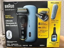 BRAUN Series 9 Sport + 9350CC Wet & Dry Clean & Charge System & POWER CASE NEW