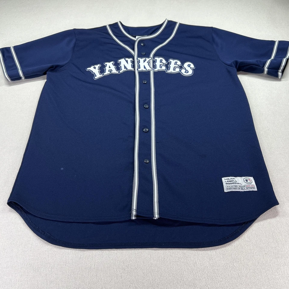 New York Yankees Jersey Mens Large Navy MLB Baseball Alex Rodriguez 13 Button - Image 2 of 4