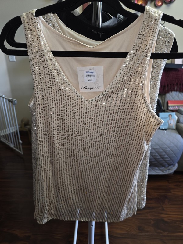 Womens Gold Blingy Small Tank Top