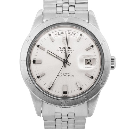 VINTAGE 1969 Tudor Oyster Prince SILVER Date + Day 39mm 7020 S...
