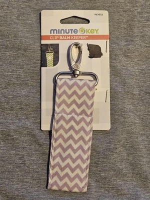 Minute Key Clip Balm Keeper Lip Balm Holder Purple Chevron Keychain Keyring