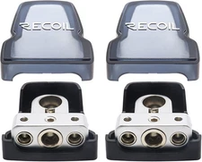 PBT-D04 2 Pack Premium Solid Brass Positive Negative Battery Terminals Clamps wi