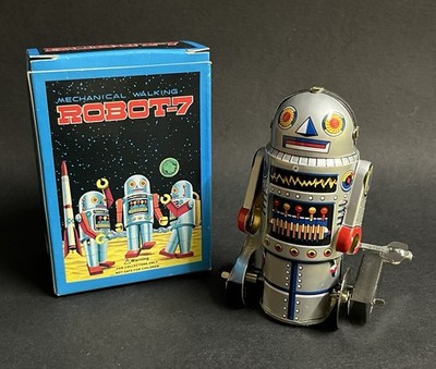 Vintage 1998 Schylling Mechanical Walking Robot - 7 (4 Tall) MIB NOS Very Rare!