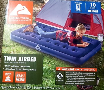 New Ozark Trail Twin Size Inflatable Air Bed Mattress (Blue)