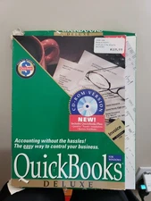 New Vintage Intuit QuickBooks Deluxe CD ROM Version With QuickBooks Plus LOOK!