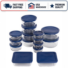 Anchor Hocking Glass Food Storage Containers with SnugFit Lids, 30 Piece Set