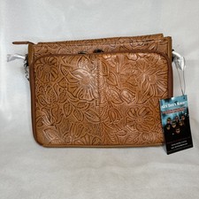 New Concealed Carry Gun Toten Mamas Ccw Purse Leather Tooled Handbag Tan Gtm-22