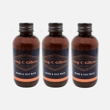 Gillette Beard & Face Wash King C Travel Size 60ml x 3 Mens Skincare