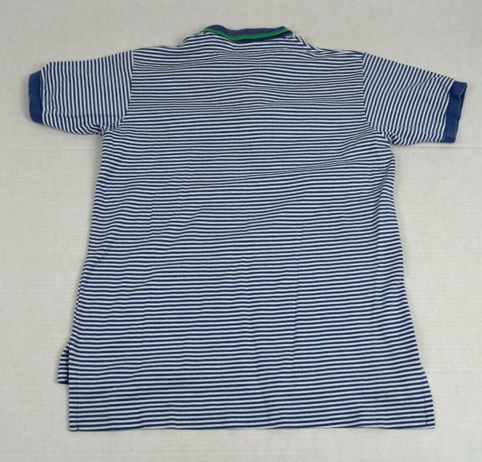 Camisa Polo Ralph Lauren Vintage Talla M/L Años 90 Azul Blanco Rayas Rojo Poni Hecha en EE. UU. Foto 3 de 4