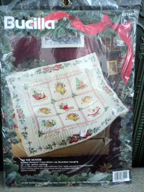 Bucilla stamped cross stitch lap quilt sale