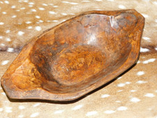 Carved Wooden Dough Bowl Primitive Wood Trencher Tray Rustic Home Decor 19 1/2"