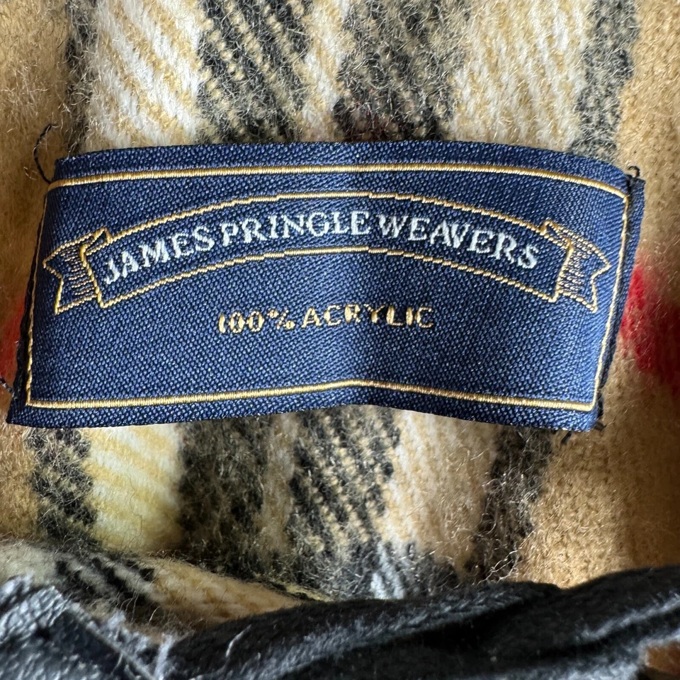 Xale James Pringle Weavers feminino OSFA poncho capa marrom Novacheck xadrez resort - Imagem 4 de 4