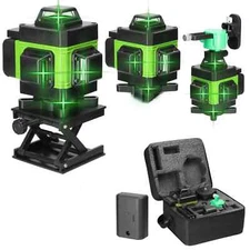 3D 16/12 /8 Lines Green Light Automatic Stick To The Wall Laser Level Instrument