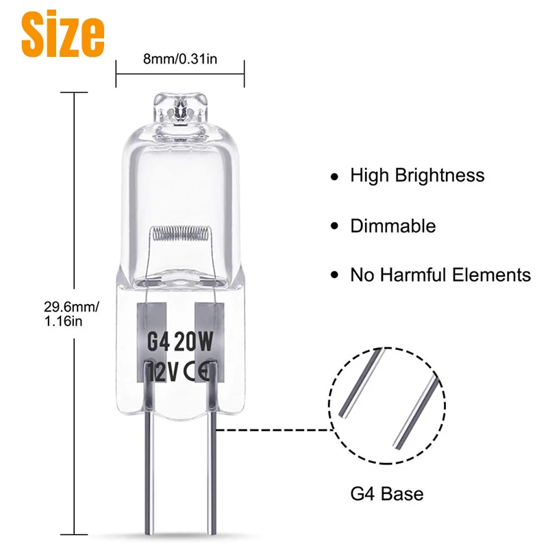 G4 LED Light Bulbs 20W 12V Bi-Pin Base Lamps Landscape, Oven, Cabinet Light Bulb - Image 2 of 4