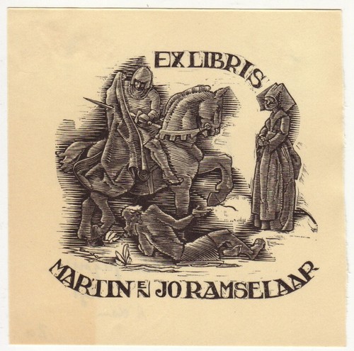 PAUL GREGOIRE: Exlibris für Martin und Jo Ramselaar, St. Martin