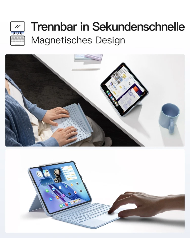 Inateck Hülle Tastatur Ultraleichte iPad 11 Gen. A16,iPad 10,Air 7/6,Pro 11 10.9 - Bild 4 von 4