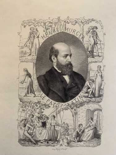 Adrien NARGEOT (1837-?) Portrait Ecrivain Henri Murger " Le Pays Latin " Paris