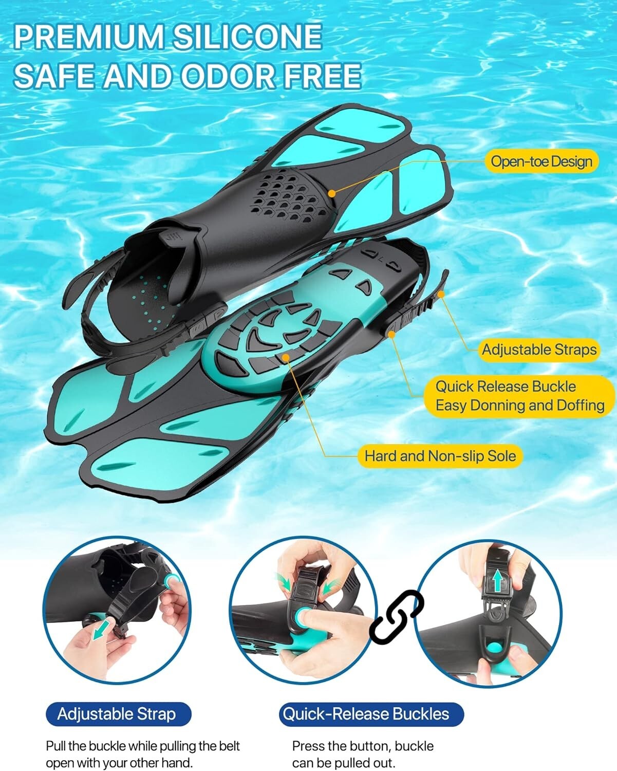 Snorkeling Gear for Adults Men Women,4 in 1 Snorkel Set with Panoramic ...