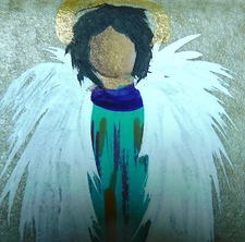 Angel Light Beings Spiritual on Ceramic Tile Magnet Art by Rain Crow