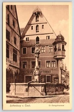 Germany St. Georgsbrunnen Fountain Rothenburg O. Taub Vintage Postcard