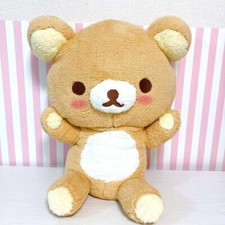 San-X Rilakkuma Plush Soft Stuffed Toy Brown Bear Fluffy Cheeks Kawaii XL Japan