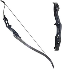 Archery 56" Takedown Hunting Recurve Bow Metal Riser Right Hand Black Longbow