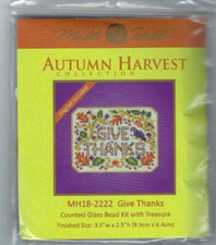 Autumn Give Thanks Cross Stitch Glass Bead Kit by Mill Hill