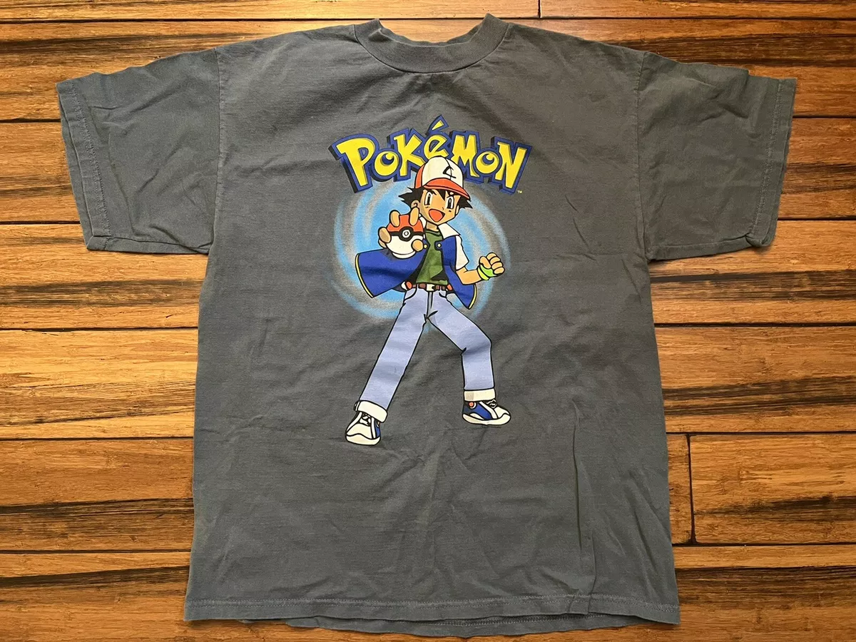 omgivet Rynke panden Ligegyldighed Rare Vintage 1999 Pokemon Ash Ketchum Get the Power T Shirt, Size Adult  Large | eBay