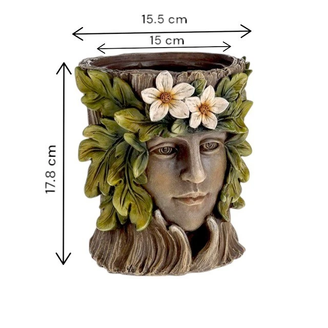 Mystical Woodland Face Planter Decorative Pot for Indoor & Outdoor Garden Decor