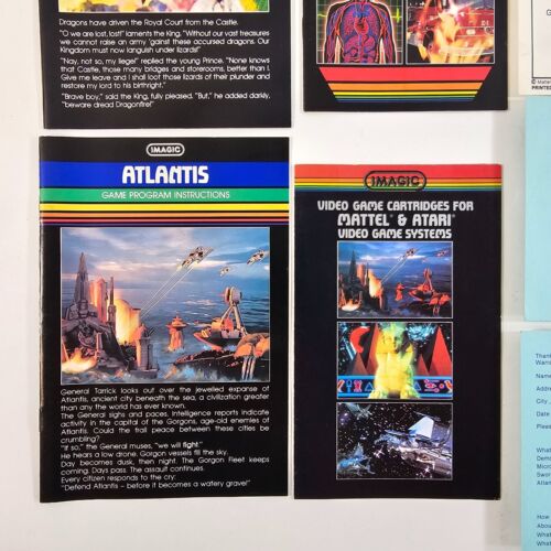 Mattel Intellivision Imagic Manuals and Inserts - Dragonfire, Atlantis, and more - Picture 3 of 19