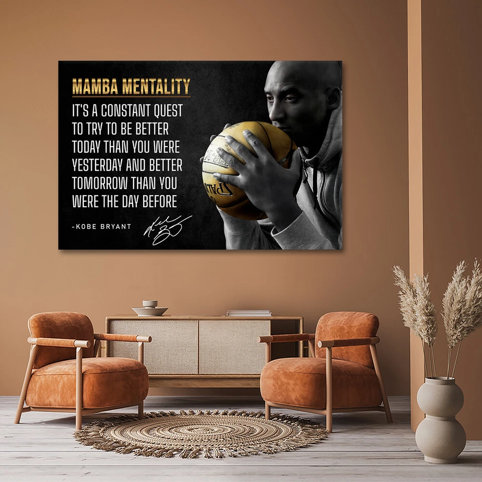 Kobe Bryant Mamba Mentality Motivational Quote Canvas Wall Art Large Poster Gift - image 3 of 4
