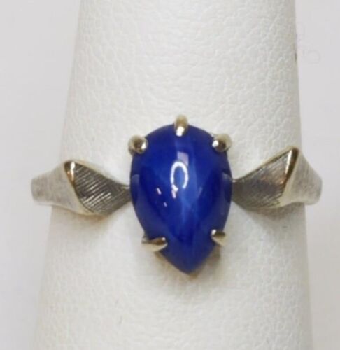 14K White Gold Vintage Ring W/ Blue Star Sapphire 