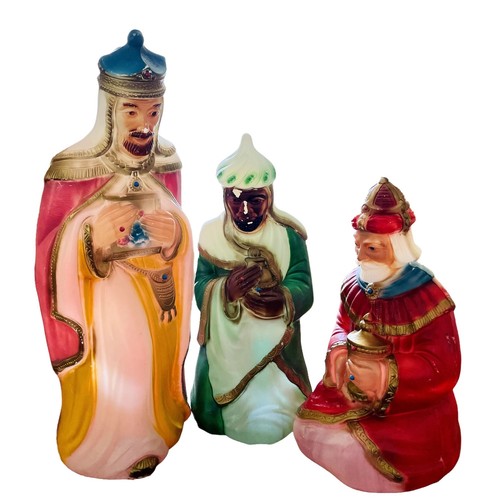 Vintagee Empire Blow Mold 3 Kings Nativity Outdoor u Set No Lights eBay