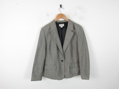 Vintage Pendleton Damen Blazer schwarz weiß 100 % Schurwolle Made in USA Größe 14