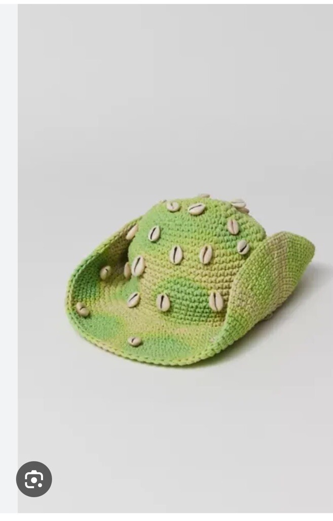 urban outfitters Callie Crochet Cowboy Hat In Green | eBay display picture 1