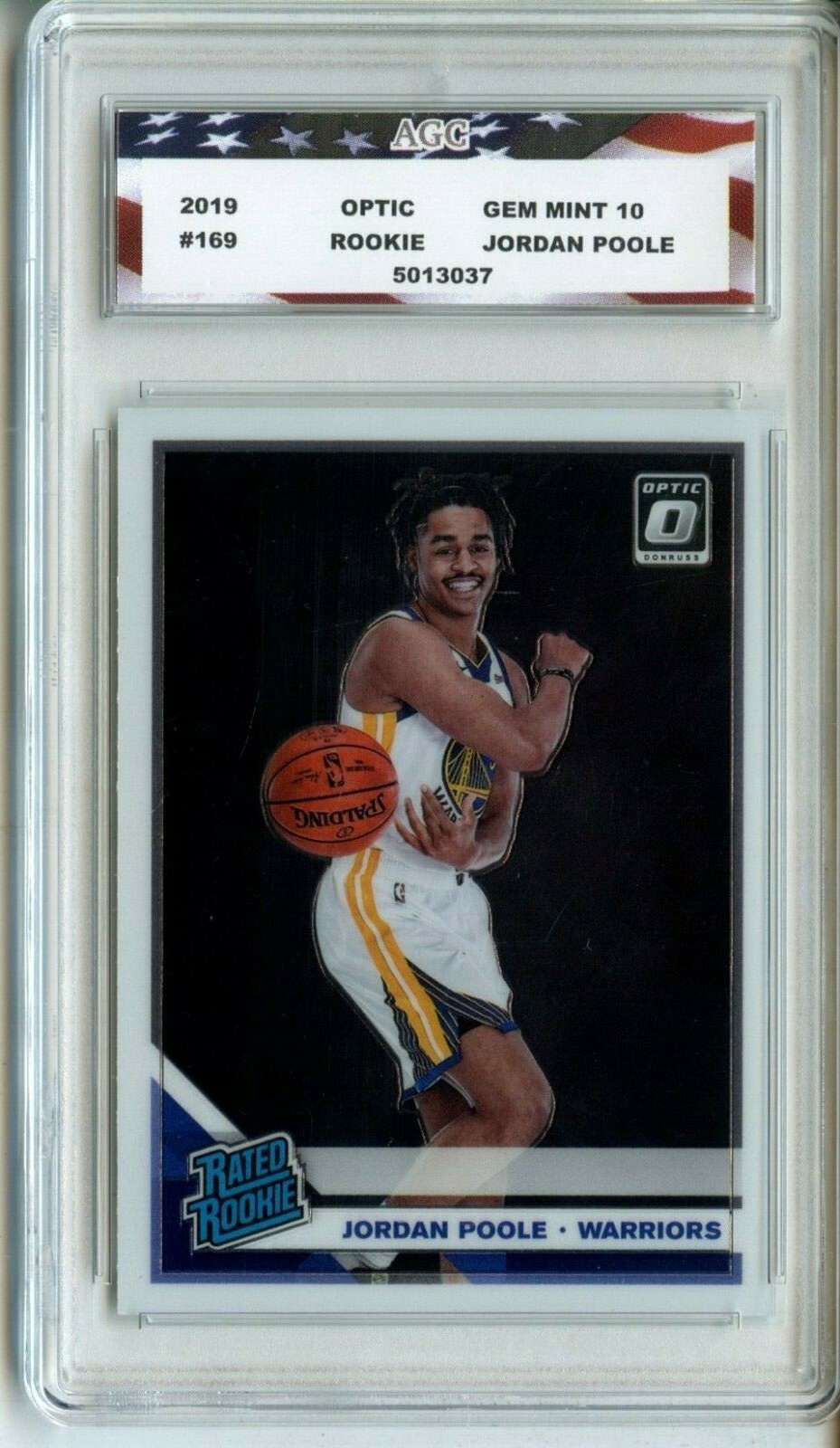 2019 Donruss Optic Jordan Poole Rookie Card AGC 10 Gem Mint