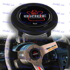 Brand New Horn Button Jdm Bride Racing Fits Momo Nrg Raid Steering Wheel Sport